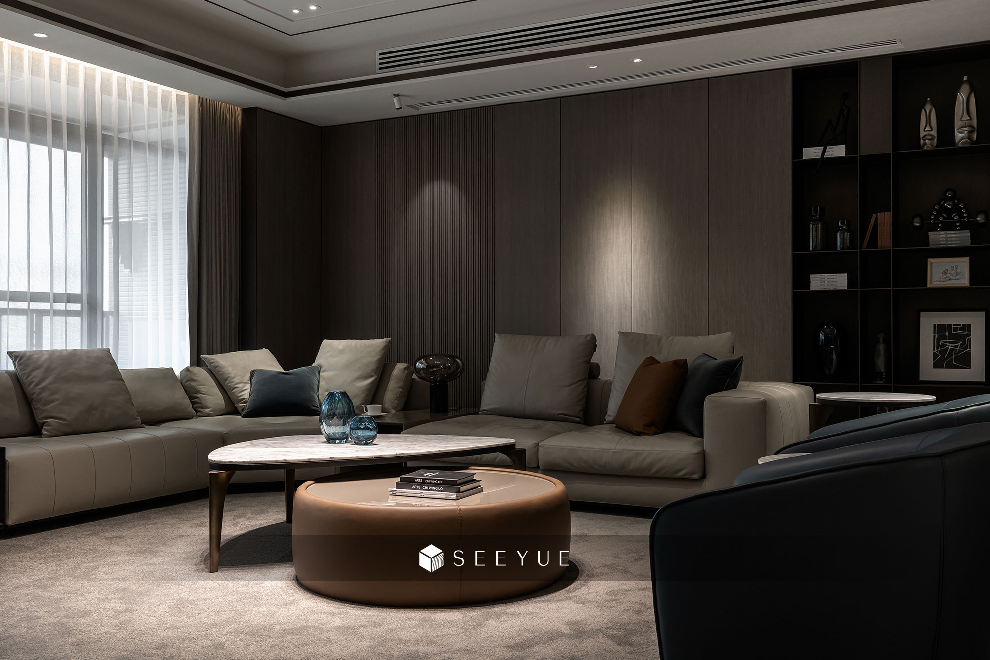 奢悅-客廳-護(hù)墻-收納-極簡(jiǎn)-輕奢