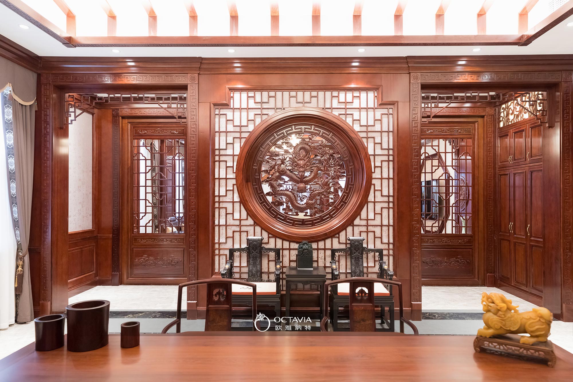 護(hù)墻--客廳-歐雅納特-雕花-中式-(17)